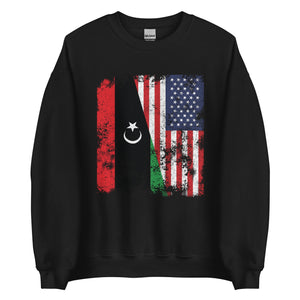 Libya USA Flag - Half American Sweatshirt