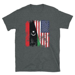 Libya USA Flag - Half American T-Shirt