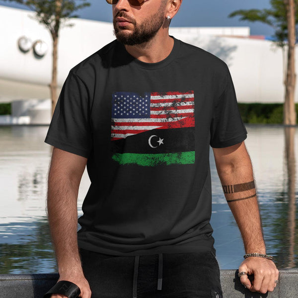 Libya USA Flag T-Shirt