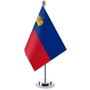 Liechtenstein Desk Flag - Small Office Table Flag