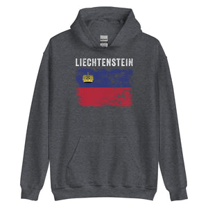 Liechtenstein Flag Distressed Hoodie