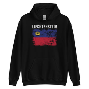 Liechtenstein Flag Distressed Hoodie