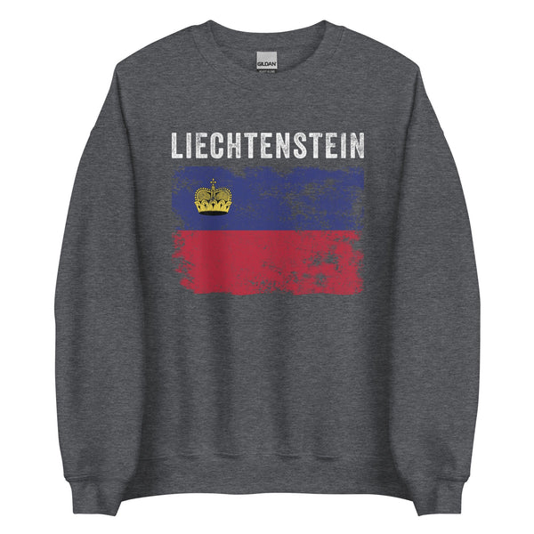 Liechtenstein Flag Distressed Sweatshirt