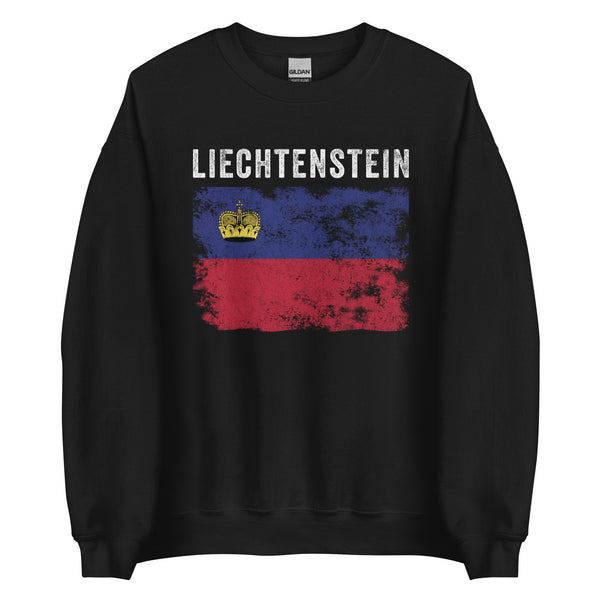 Liechtenstein Flag Distressed Sweatshirt