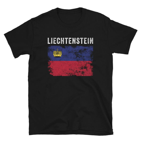 Liechtenstein Flag Distressed T-Shirt