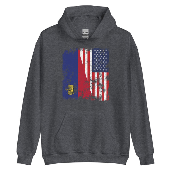 Liechtenstein USA Flag - Half American Hoodie