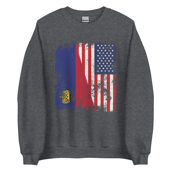 Liechtenstein USA Flag - Half American Sweatshirt