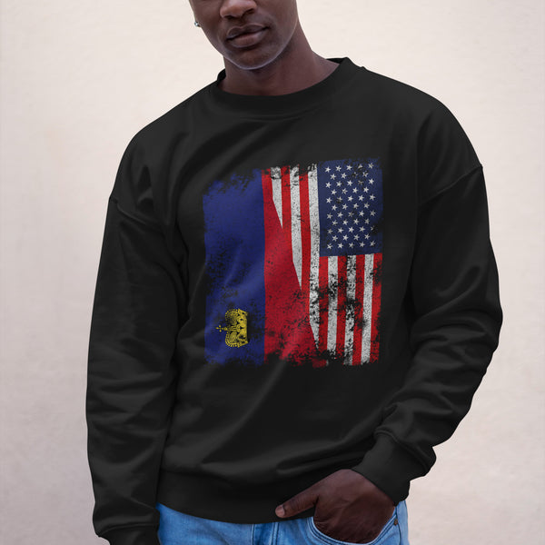 Liechtenstein USA Flag - Half American Sweatshirt