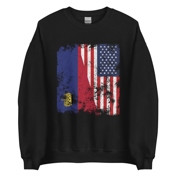 Liechtenstein USA Flag - Half American Sweatshirt