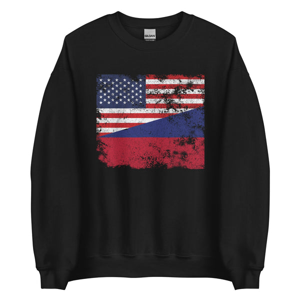 Liechtenstein USA Flag Sweatshirt