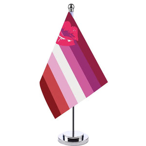 Lipstick Lesbian Pride Desk Flag - Small LGBTQIA2S+ Table Flag