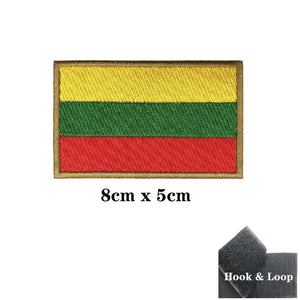 Lithuania Flag Patch - Iron On/Hook & Loop Patch