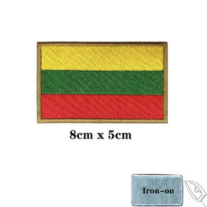 Lithuania Flag Patch - Iron On/Hook & Loop Patch