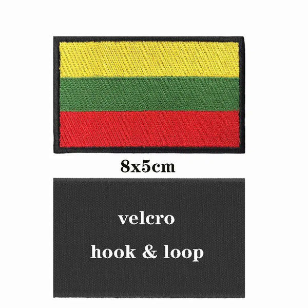 Lithuania Flag Patch - Iron On/Hook & Loop Patch