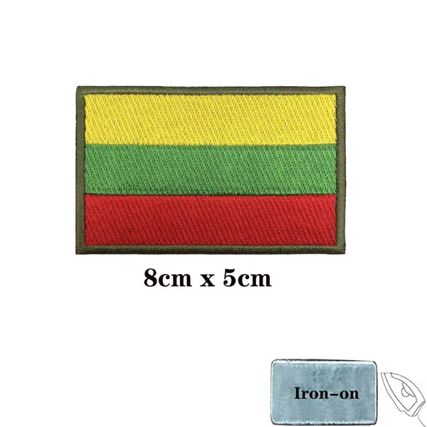 Lithuania Flag Patch - Iron On/Hook & Loop Patch