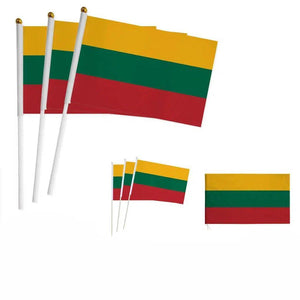 Lithuania Flag on Stick - Small Handheld Flag (50/100Pcs)