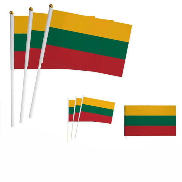 Lithuania Flag on Stick - Small Handheld Flag (50/100Pcs)