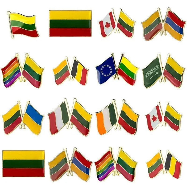Lithuania Friendship Flag Lapel Pin Collection - Enamel Pin Flag