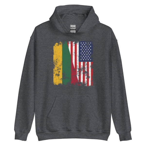 Lithuania USA Flag - Half American Hoodie