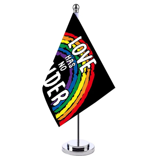 Love Has No Gender Pride Desk Flag - Small LGBTQIA2S+ Table Flag