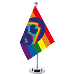 Love Is Love Pride Desk Flag - Small LGBTQIA2S+ Table Flag