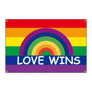 Love Wins Pride Flag - 90x150cm(3x5ft) - 60x90cm(2x3ft) - LGBTQIA2S+
