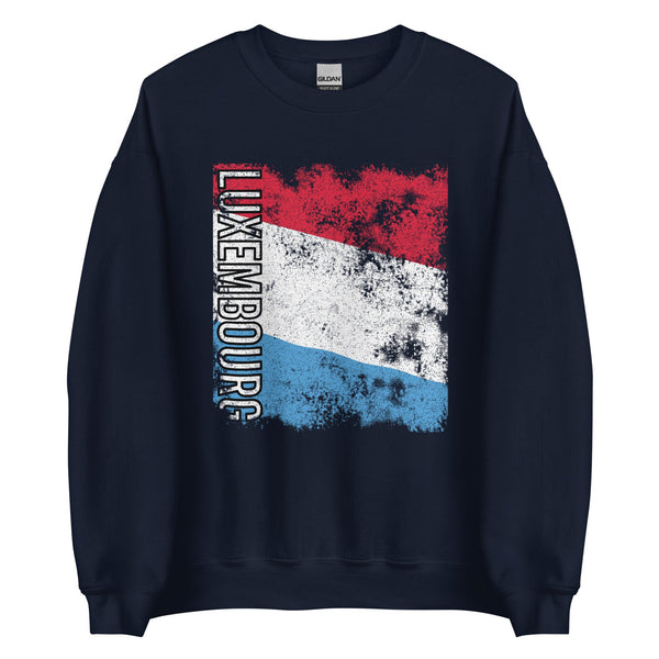 Luxembourg Flag - Distressed Flag Sweatshirt