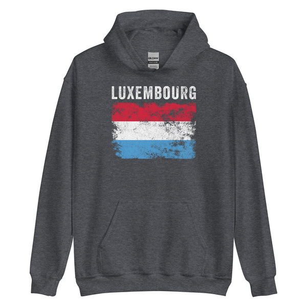 Luxembourg Flag Distressed Hoodie