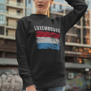 Luxembourg Flag Distressed Sweatshirt