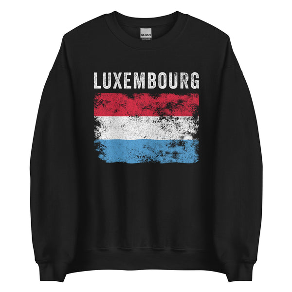 Luxembourg Flag Distressed Sweatshirt