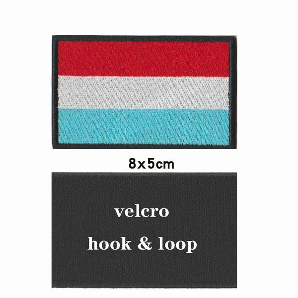 Luxembourg Flag Patch - Iron On/Hook & Loop Patch