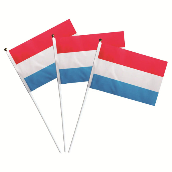 Luxembourg Flag on Stick - Small Handheld Flag (50/100Pcs)