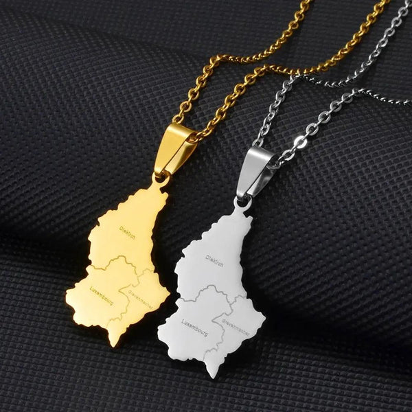 Luxembourg Map Necklace