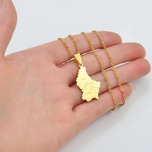 Luxembourg Map Necklace