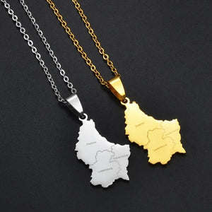 Luxembourg Map Necklace