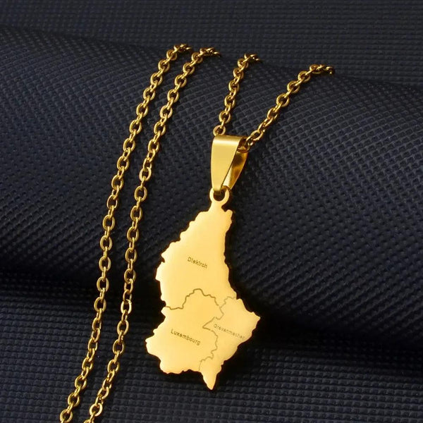 Luxembourg Map Necklace