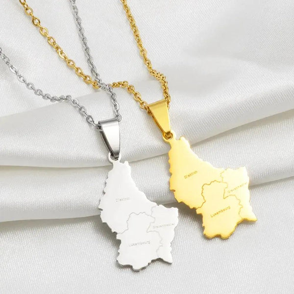 Luxembourg Map Necklace