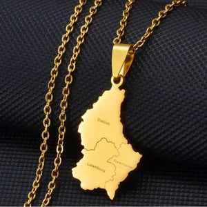 Luxembourg Map Necklace