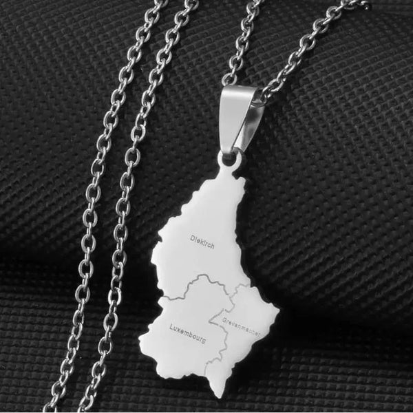 Luxembourg Map Necklace