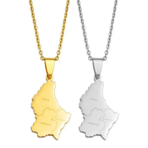 Luxembourg Map Necklace