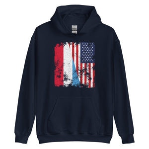 Luxembourg USA Flag - Half American Hoodie