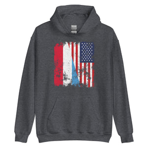 Luxembourg USA Flag - Half American Hoodie