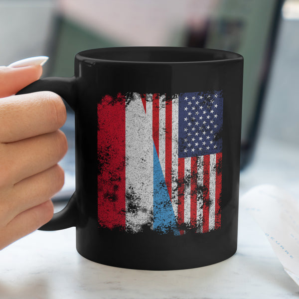 Luxembourg USA Flag - Half American Mug