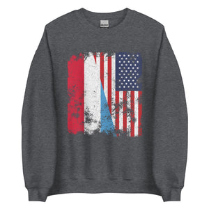Luxembourg USA Flag - Half American Sweatshirt