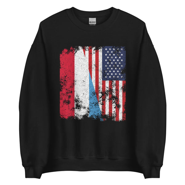 Luxembourg USA Flag - Half American Sweatshirt