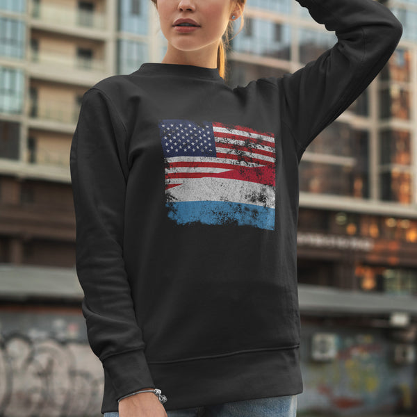Luxembourg USA Flag Sweatshirt