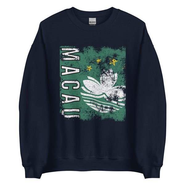 Macau Flag - Distressed Flag Sweatshirt