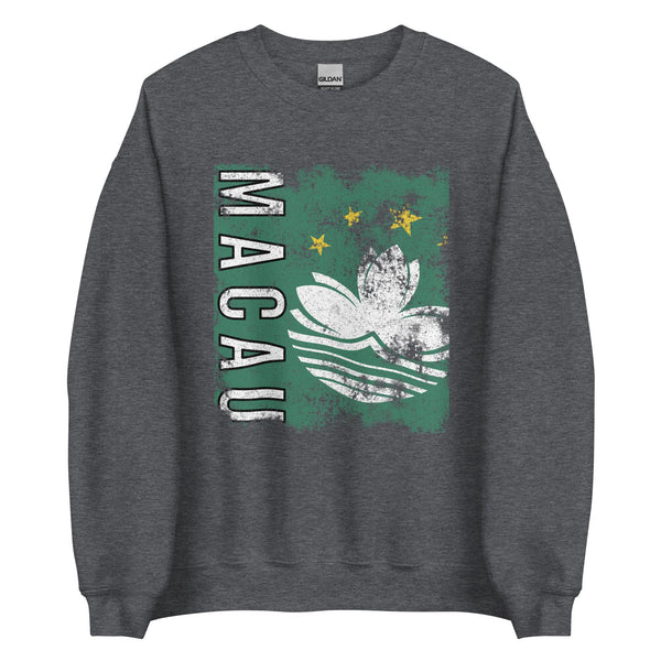 Macau Flag - Distressed Flag Sweatshirt