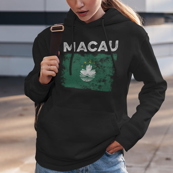 Macau Flag Distressed - Macanese Flag Hoodie