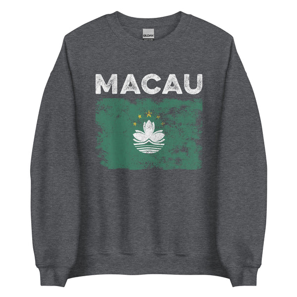Macau Flag Distressed - Macanese Flag Sweatshirt